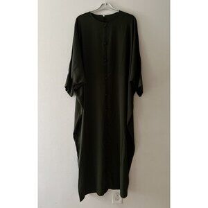 One Size Dubai Kaftan Batwing Abaya Muslim Women Maxi Dress Ramadan Loose Jilbab